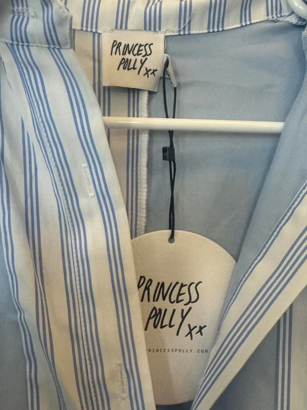 Princess Polly Rouni Shirt dress Blue and white striped NWT Size 0 - Picture 6 of 7